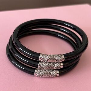 BudhalGirl BLACK THREE KINGS ALL WEATHER BANGLES SET OF 3 (M)